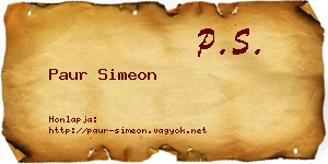 Paur Simeon névjegykártya